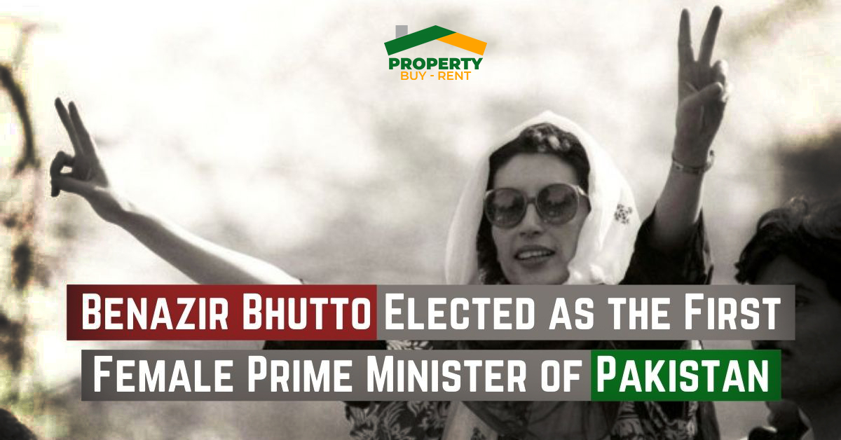 Benazir Bhutto Elected as the First Female Prime Minister of Pak