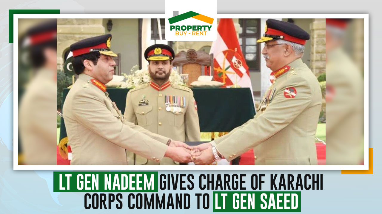 Lt Gen Nadeem Give Control of Karachi Corps Command to Lt Gen Saeed