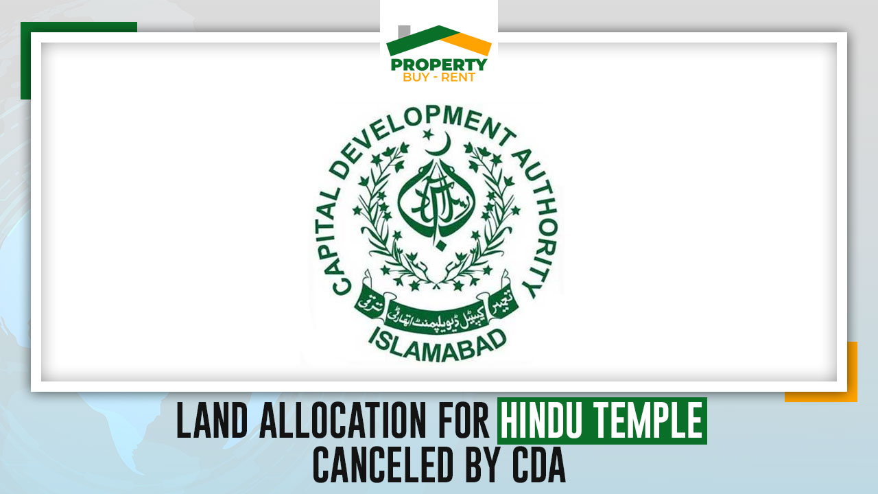 land allocation for Hindu temple canceled by CDA