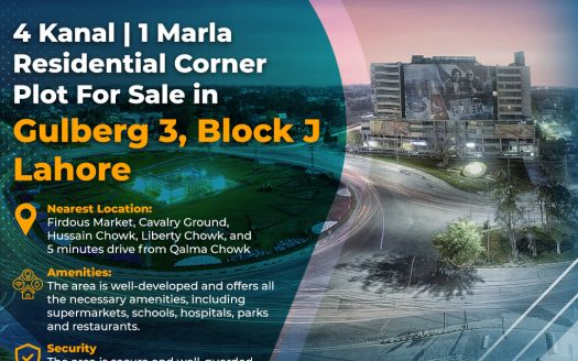 4 Kanal 1 Marla Residential Corner Plot For Sale