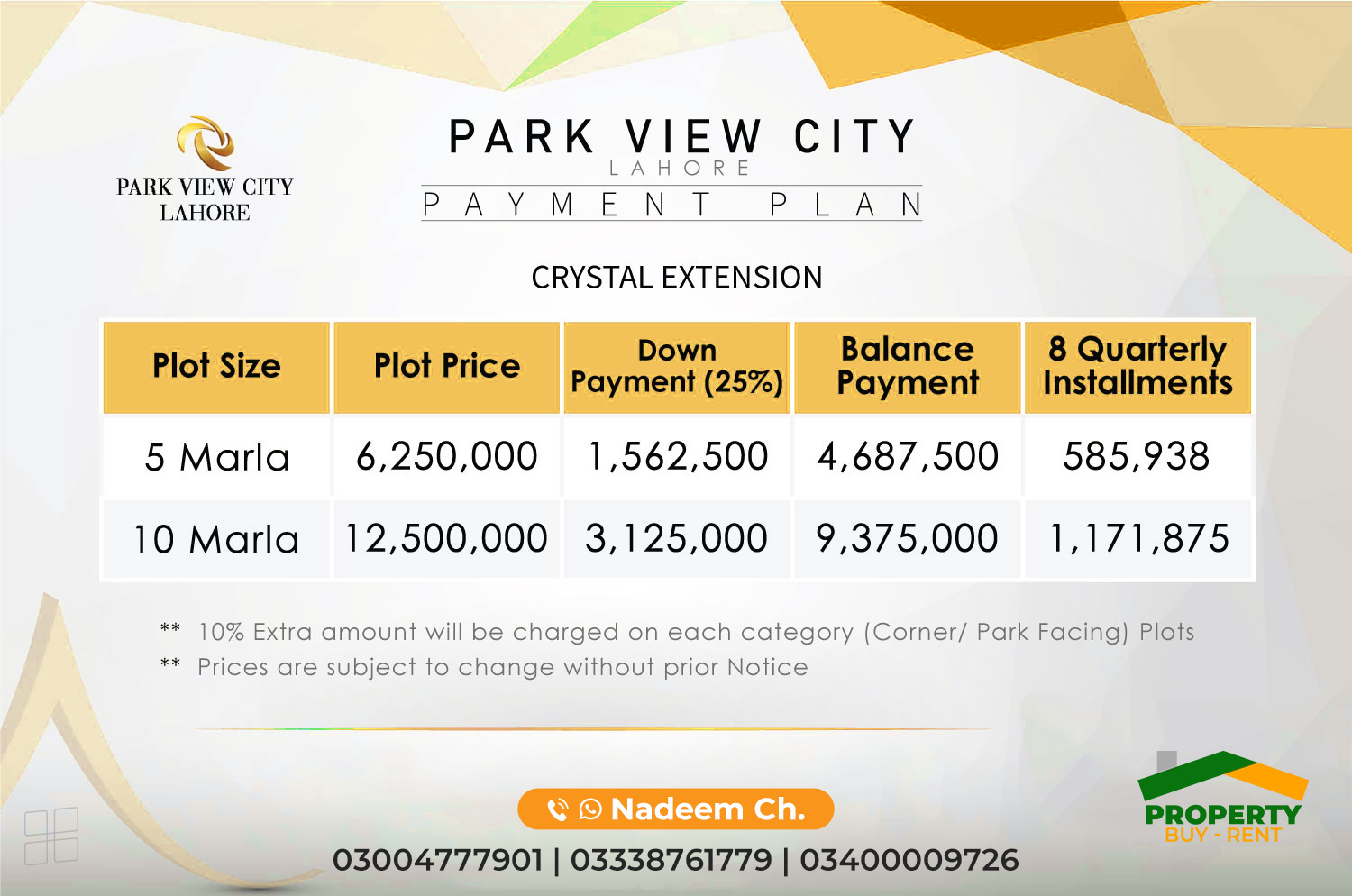 Crystal Extension Block Park View City Lahore