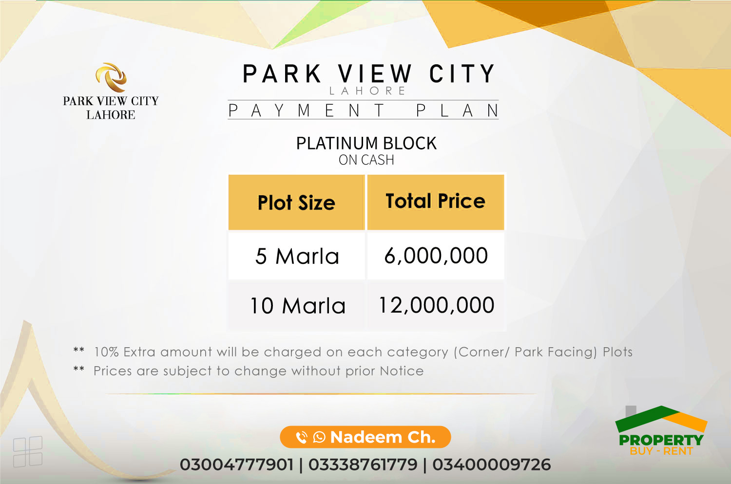 Platinum Block Park View City