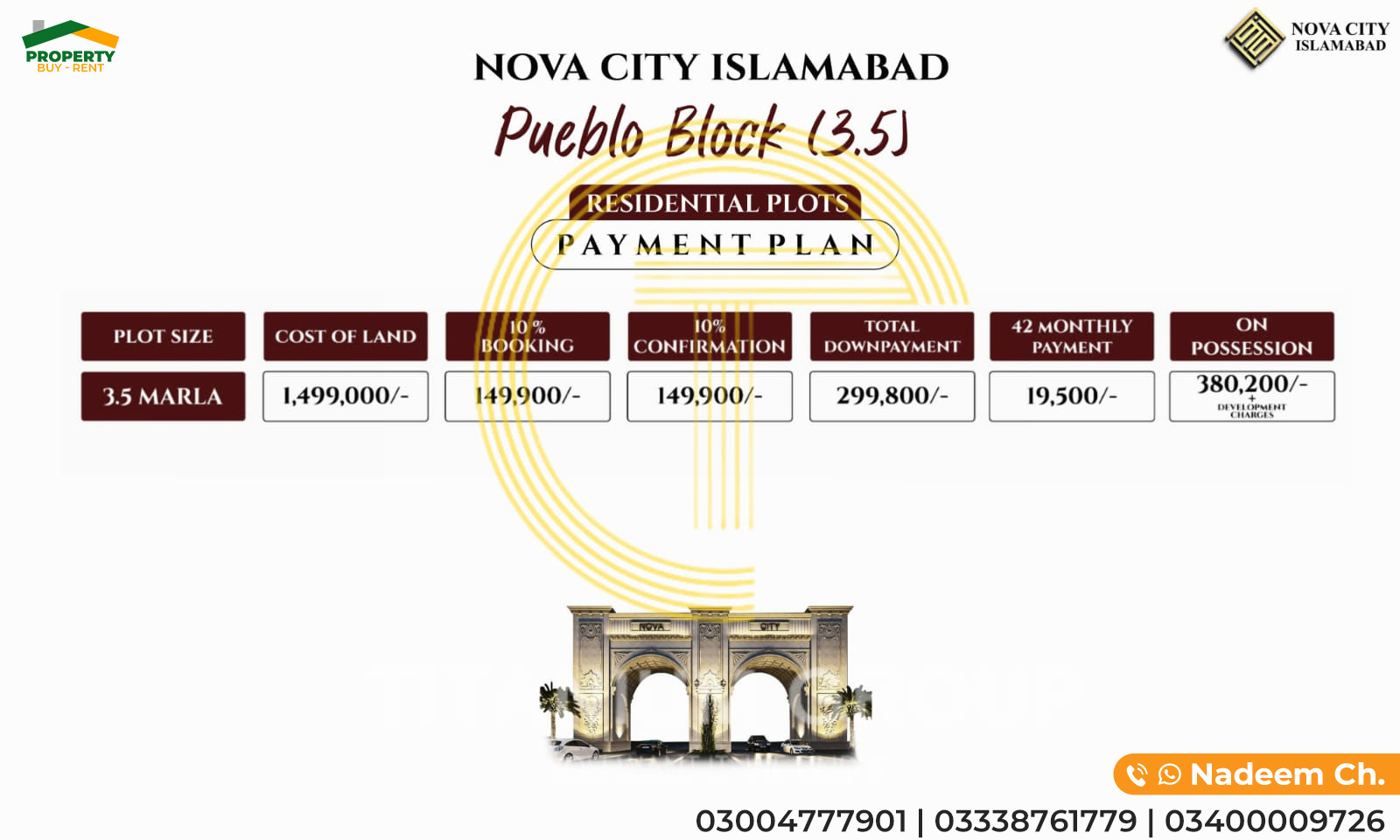 Nova City Islamabad 3.5-Marla Payment Plan